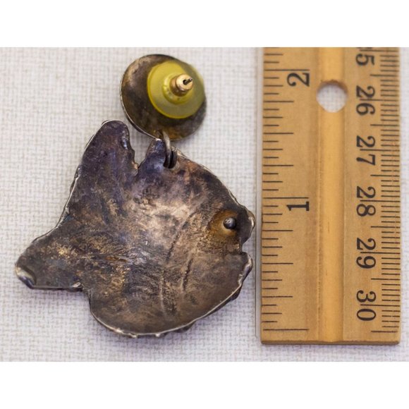 Vintage Intricate Fishes Stylish Large Dangle Earrings - A21 - Picture 3 of 3